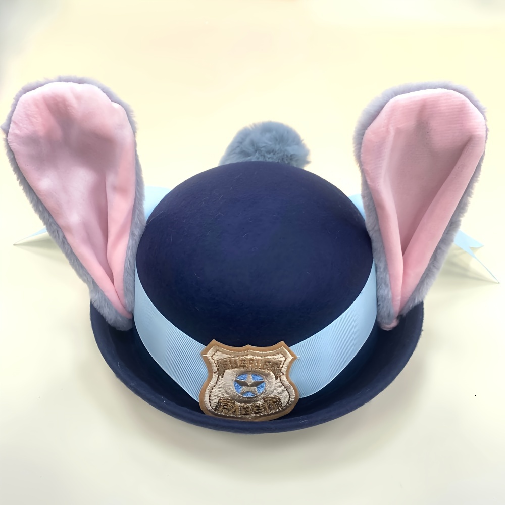Licensed Disney Judy Bowler Zootopia Rabbit Police Adult Hair Accessories Headwear Sun Decorative Hat