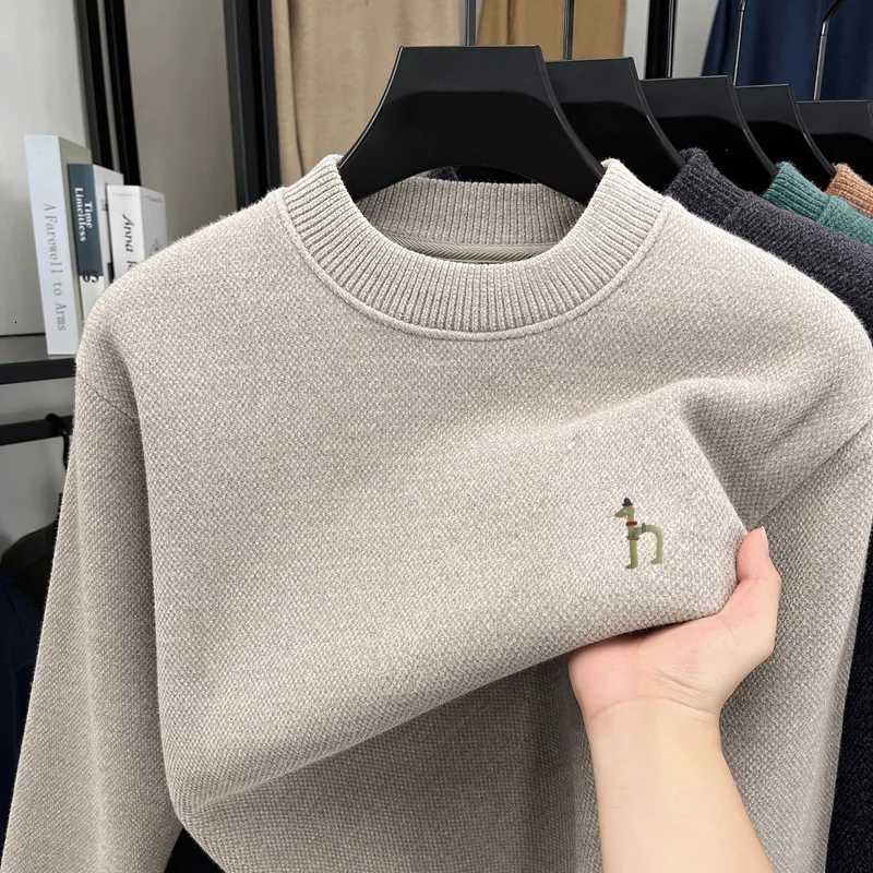 Fashion Hot Sales High Quality Mens O-Neck Knitwear Winter New Arrival Dog Print Fleece-Lined Thicken Warm Versatile Commuter Menswear Y251110