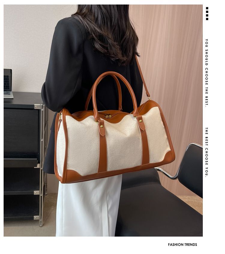 Travel canvas bag large light luxury handbag large capacity women's new handbag winter new designer bag travel bag