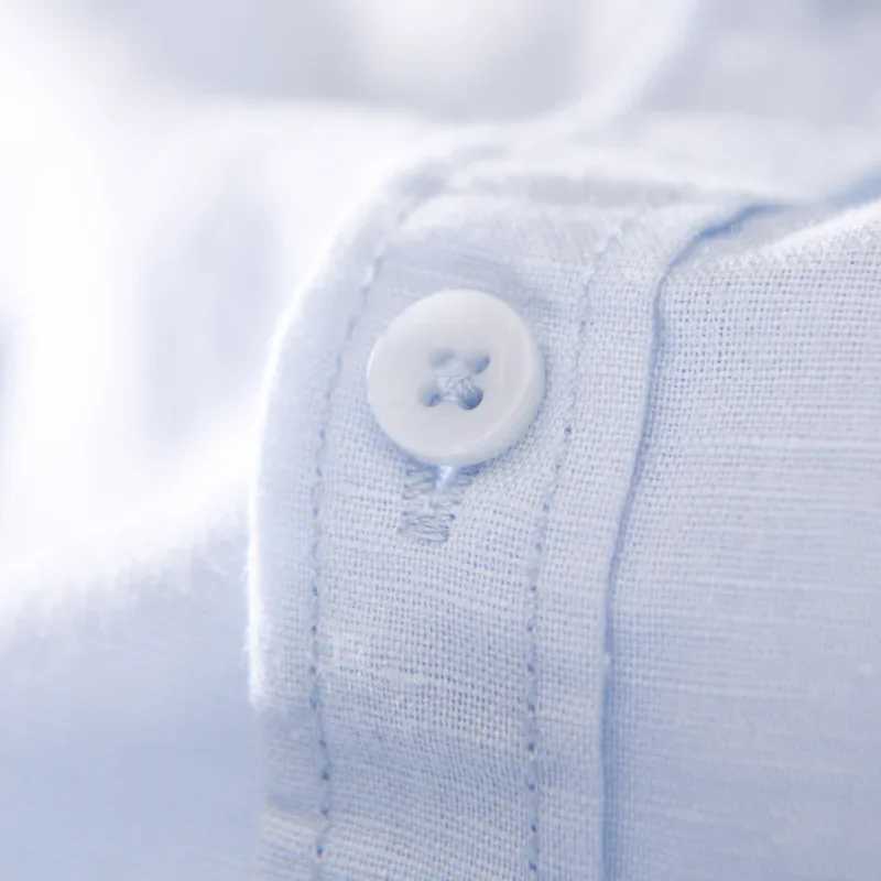 Cotton linen short sleeved mens casual fashion yellow lapel mens summer classic basic clothing X250410