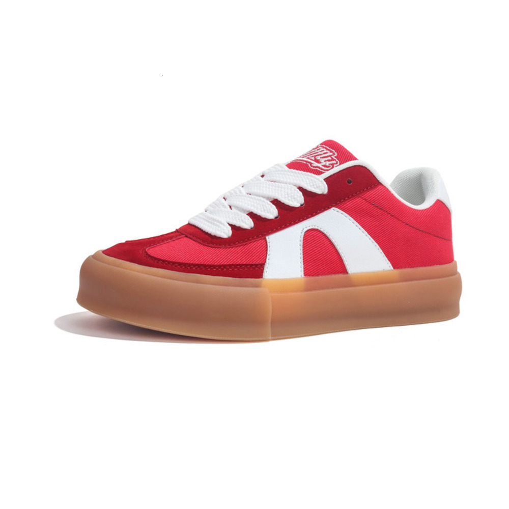 2025 Jifffly Women's Red German Style Vintage Versatile Thick Sole High Top Commuter Student Plimsolls