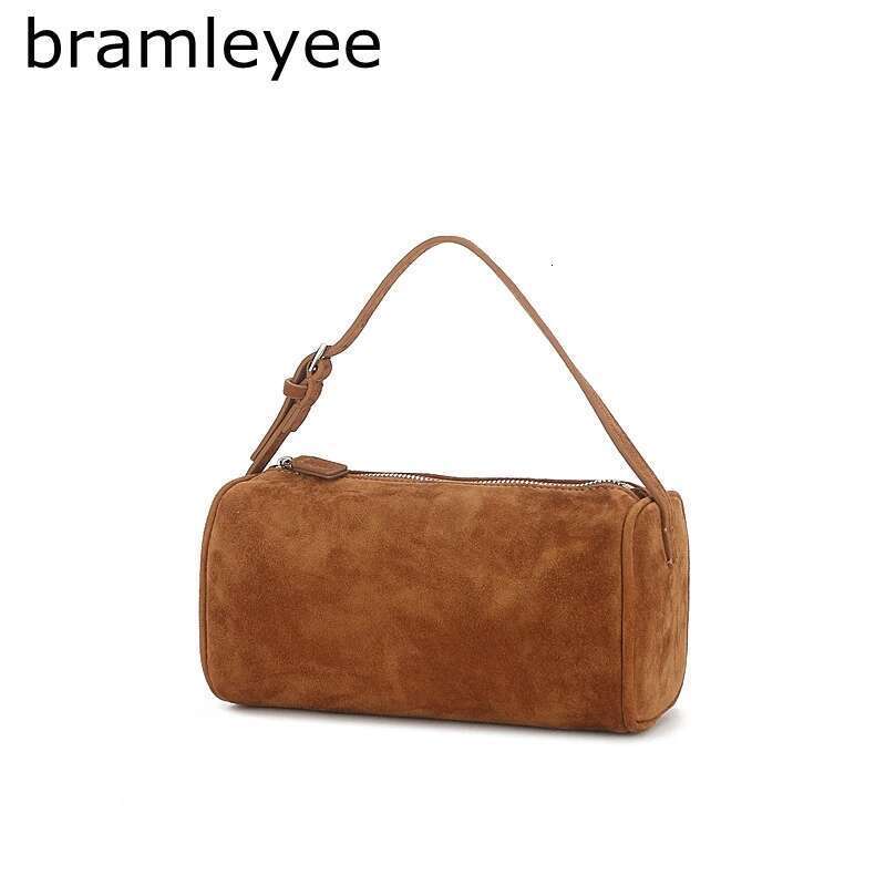Layer Cowhide Mini Suede Handbag Real Leather Square Pen Container Bag For Women