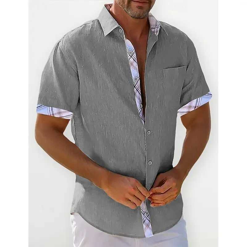 2025 Mens Palm Leaf Tropical Plants Summer Hawaiian Shirt Button Shirt Short Sleeve Hawaiian Resort Hotel X250410