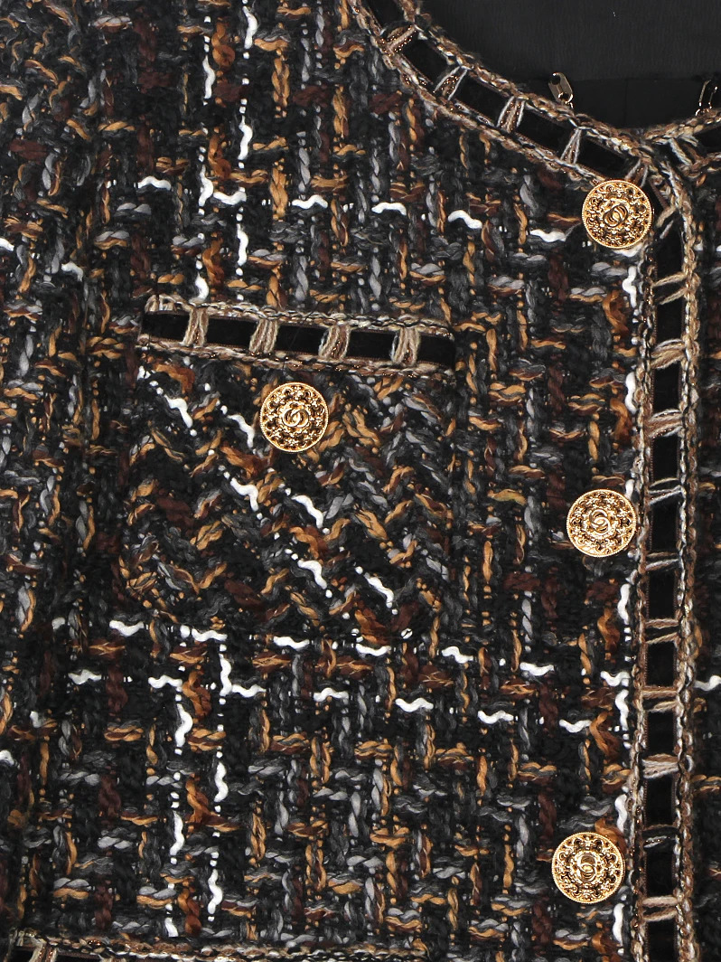 style fashionable and elegant Roman holiday upgrade version of Liu Shishi the same small fragrance retro tweed jacket 251110