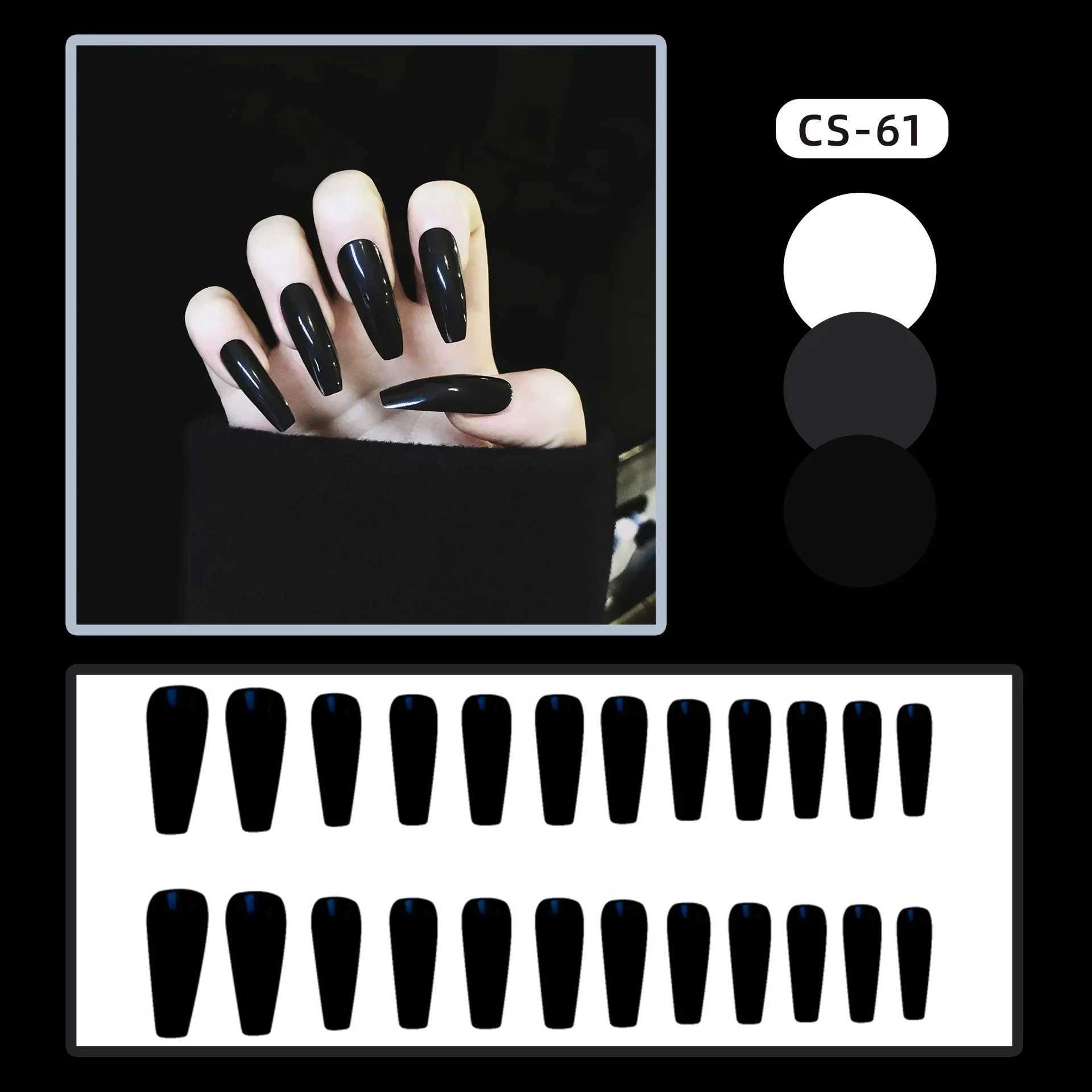 24 pieces/box Fashion Fake Nails Artificial Milk White Pink Gradient Long Ballet Nail Tip Fully Covered Acrylic Fake Nails W250410