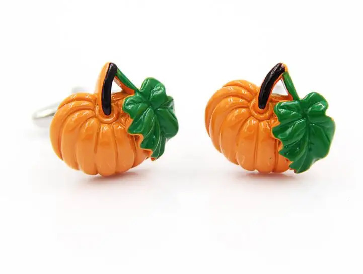 10pairslot All Saints Day Red Tomato Pumpkin Cufflinks Enamel Squash Cuff Links Halloween Gift Mens Jewelry Wholesale 250409