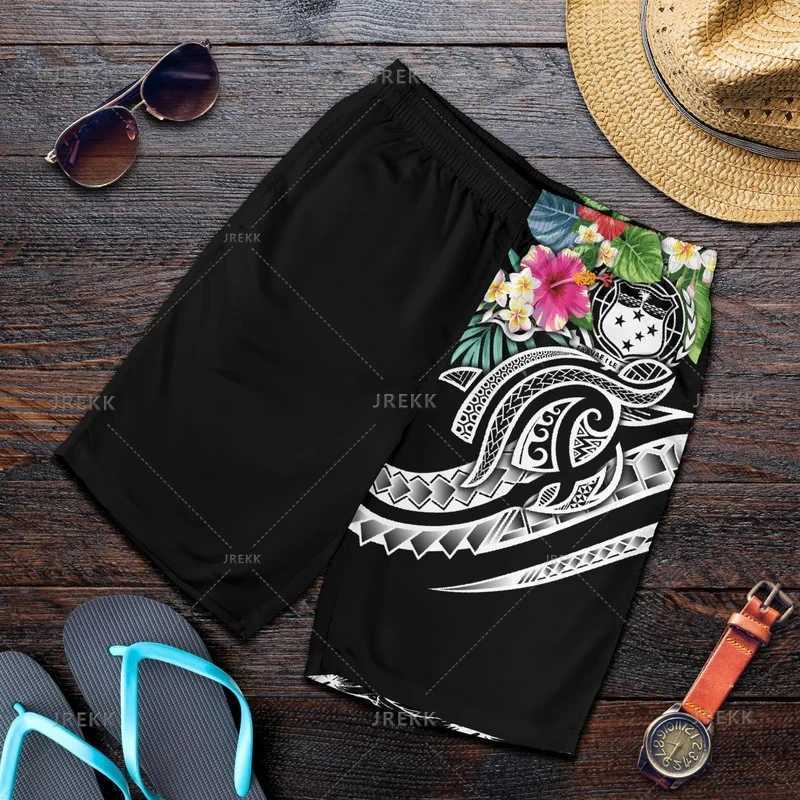 New Harajuku 3D printed Samoa badge beach shorts fashionable streetwear board shorts unisex cool swimming shortsW250410