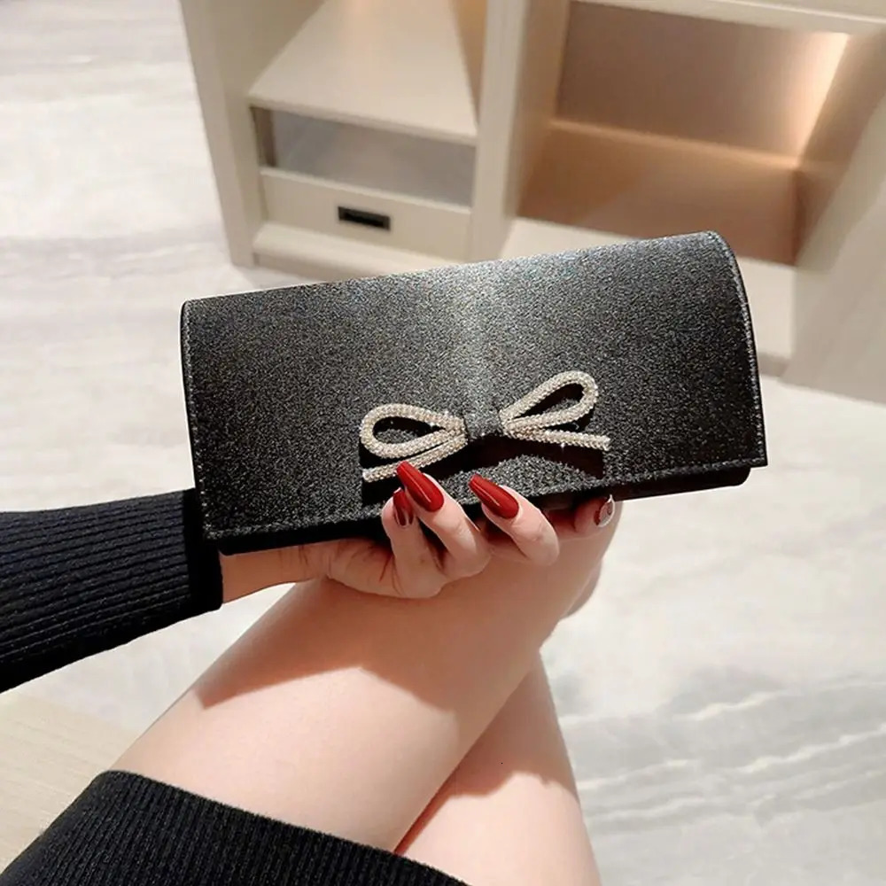 Elegant Sequins Silk Evening Bags Silver Clutch Bag Purse Banquet 251107