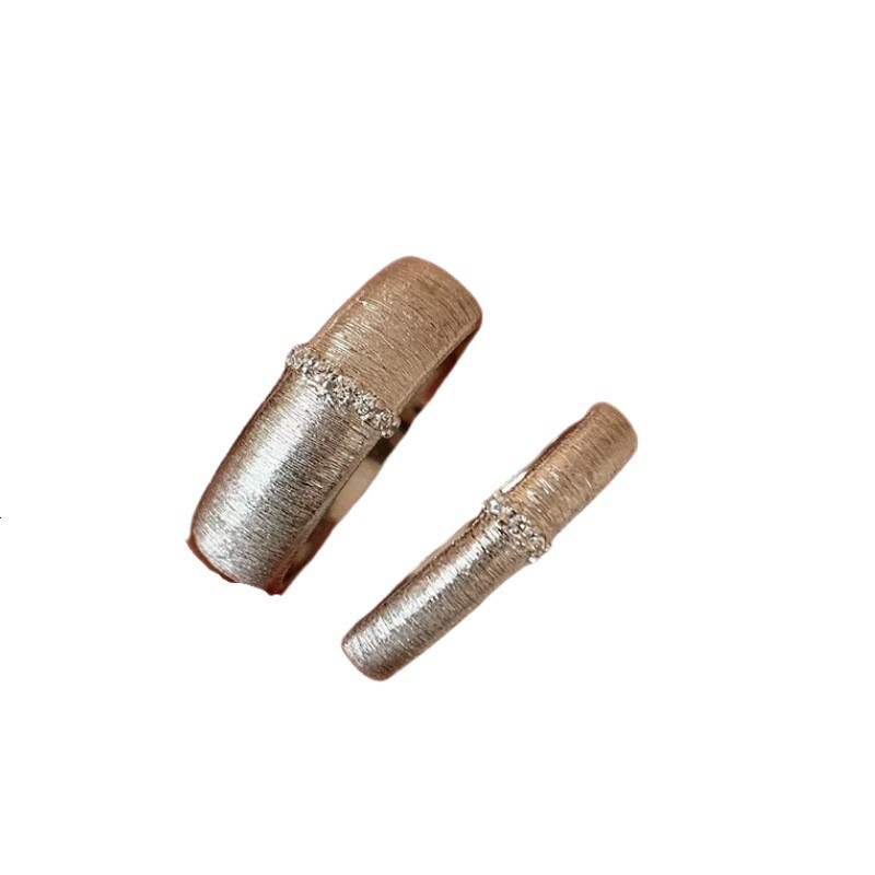 S925 Women's Pure Silver Brushed Zircon Ring Retro Style Luxury High-end Fashion Ring Non Fading Touch Designer Ring Index Finger Opening Ring