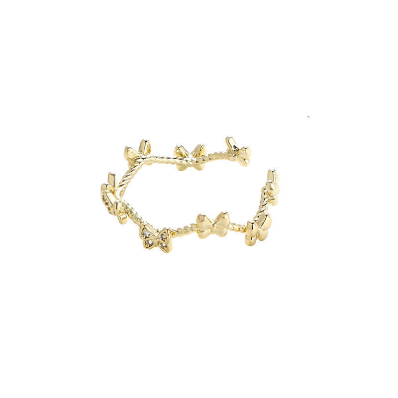 DHcollections INS Butterfly Graceful Thin Circle Women, Niche High-end Feel, New Fashionable and Exquisite Open Ring for Index Finger