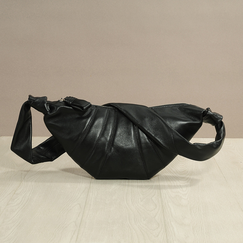 Sheepskin solid color luxury handbag winter new unisex style designer bag cow horn bag genuine leather women's shoulder crossbody bag