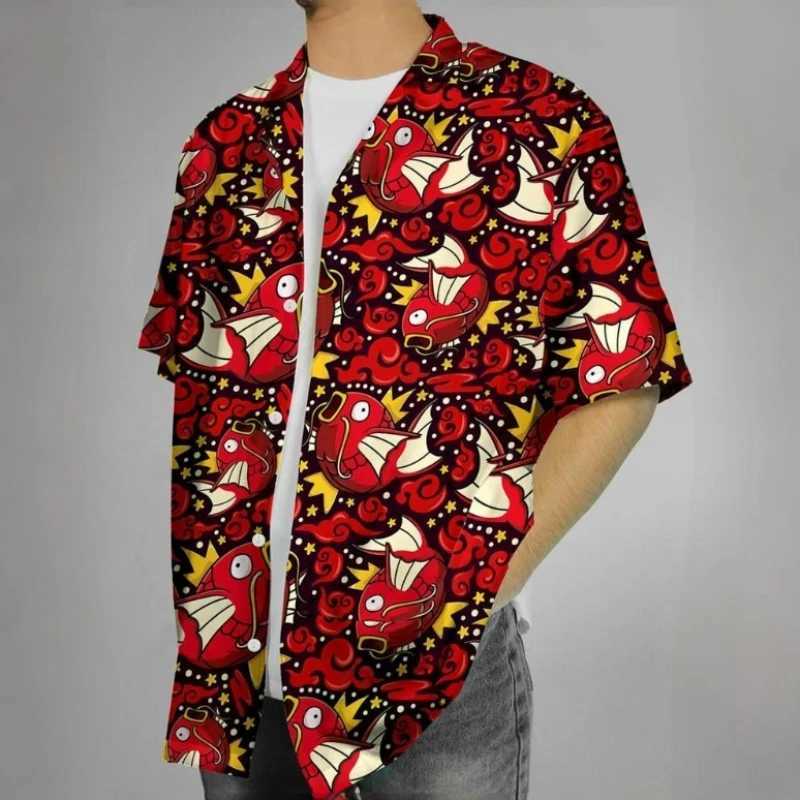 3D fish print Hawaiian mens shirt new trend mens shirt casual unisex summer quick drying short sleeved top 2024 X250410