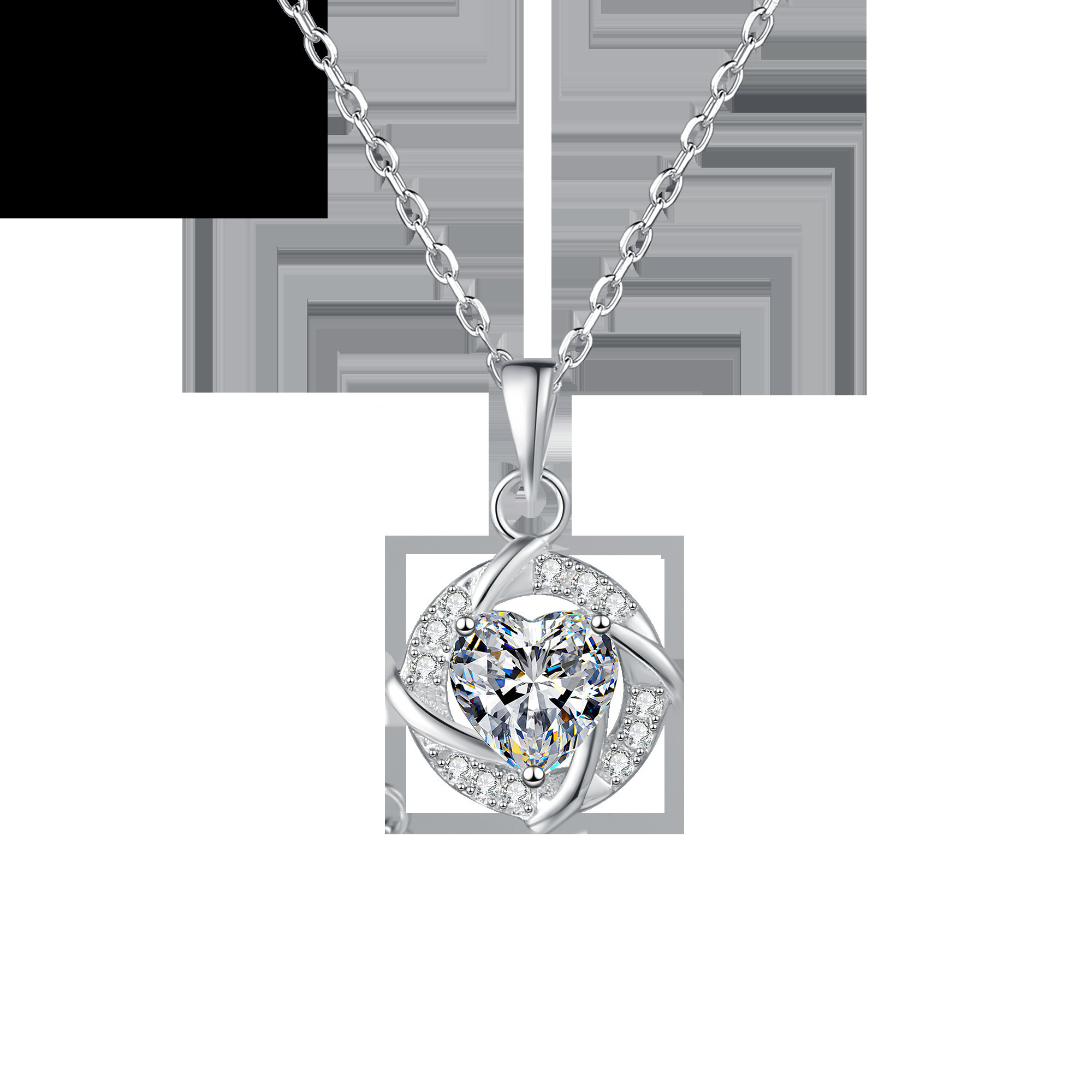 Manufacturer Direct Sales 925 Silver Moissanite Necklace Women love vortex Pendant High-quality and Exquisite Collarbone Chain