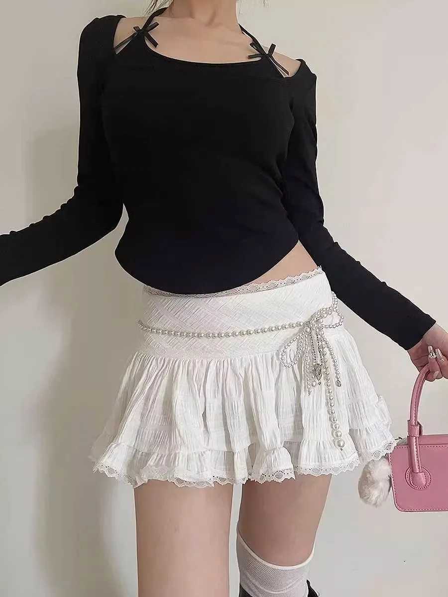 High end pearl waist chain Fem mini Korean version sweet Mti waist fashion Ins style decorated with love dress X250410