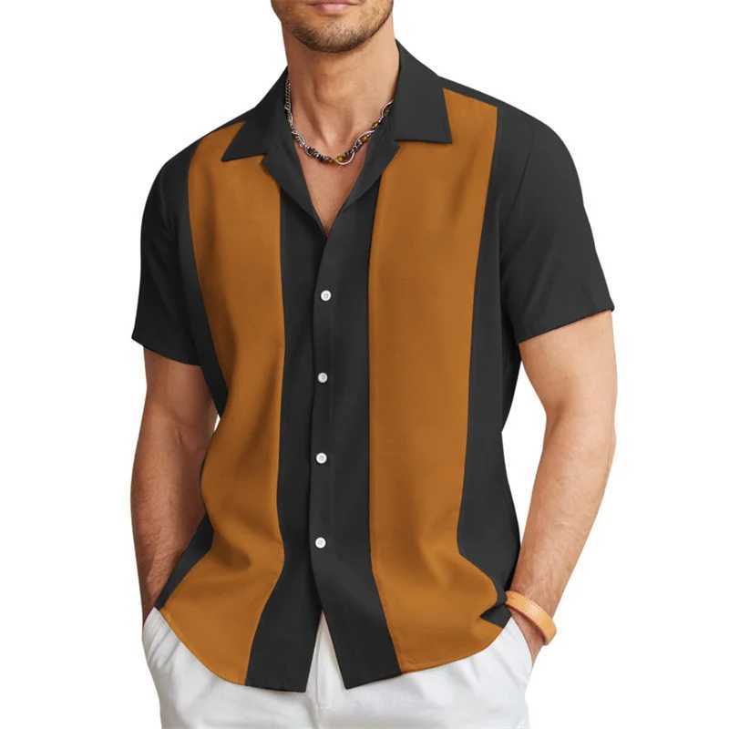 Mens shirt pattern 3D printed short sleeved casual outdoor Hawaiian mens button up shirt soft and comfortable material X250410