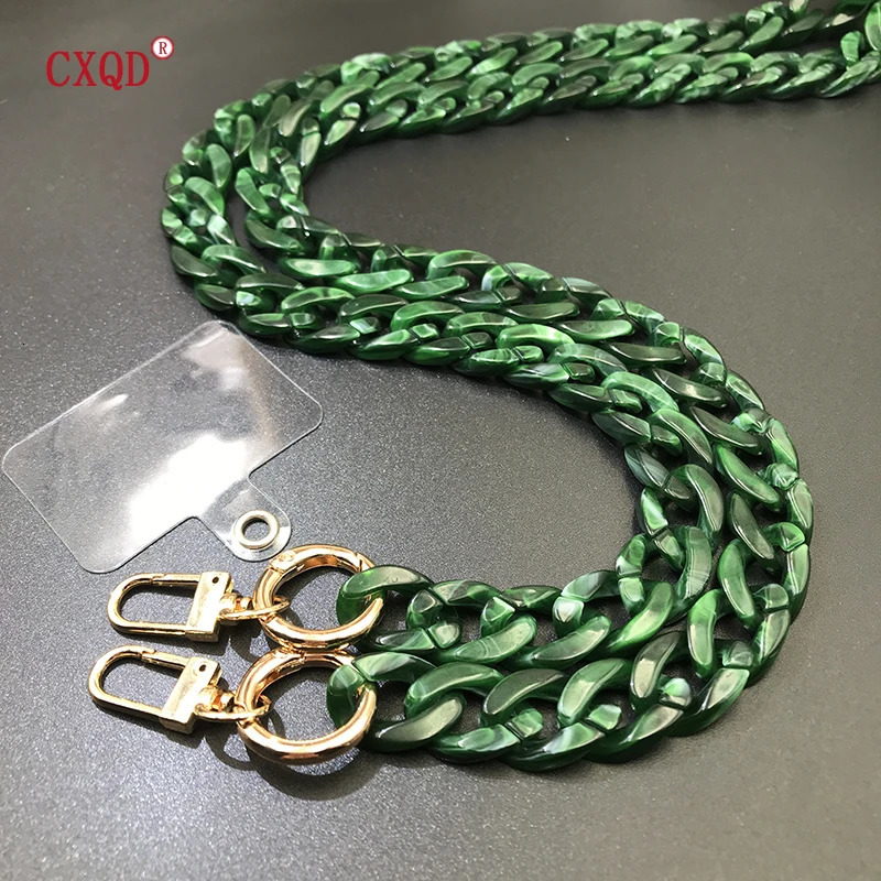 125cm Bevel Anti-lost Phone Lanyard Rope Neck Strap Colorful Portable Acrylic Cell Phone Chain Accessories Gifts Outdoor 250409
