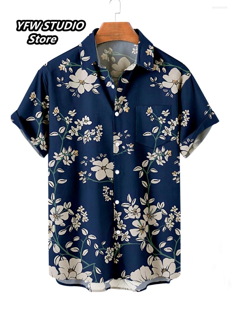 Men's Casual Shirts Hawaiian 3D Printed Shirt Vacation Short Sleeve 2025 Summer Beach Style Collar Button Up