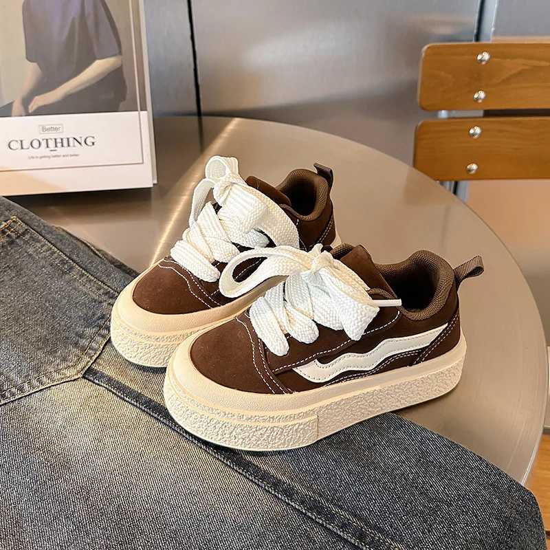 Children Striped Canvas Performance Shoes for Boys Girls Toddler Thick Bottom Platform Tennis Spring Autumn 6-14 Years W251110