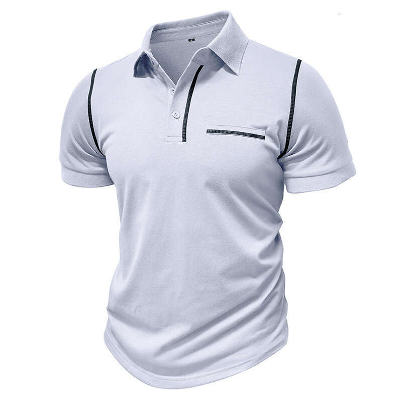 summer European and American short sleeved polo shirt top men's 2025 temperament versatile new trend clothing ins