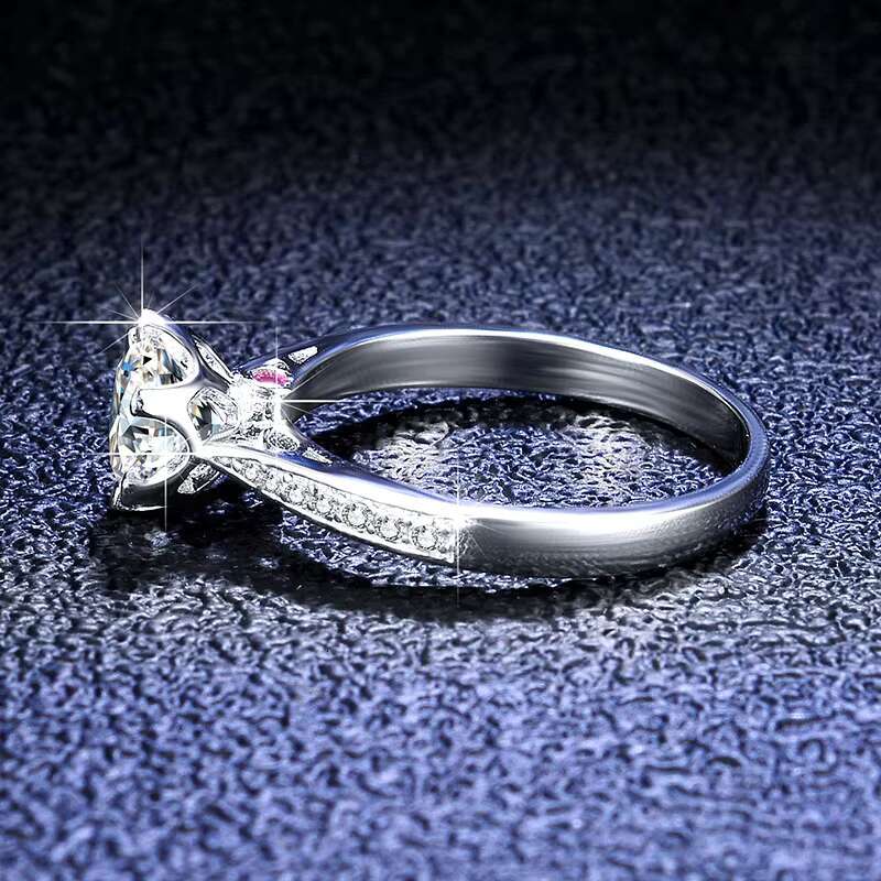 Moissanite Ring Engagement Womens Wedding Rings Fine Jewelry 925 Sterling Silver Fashion CLASSIC Gemstone Rings Geometric 1 Pcs