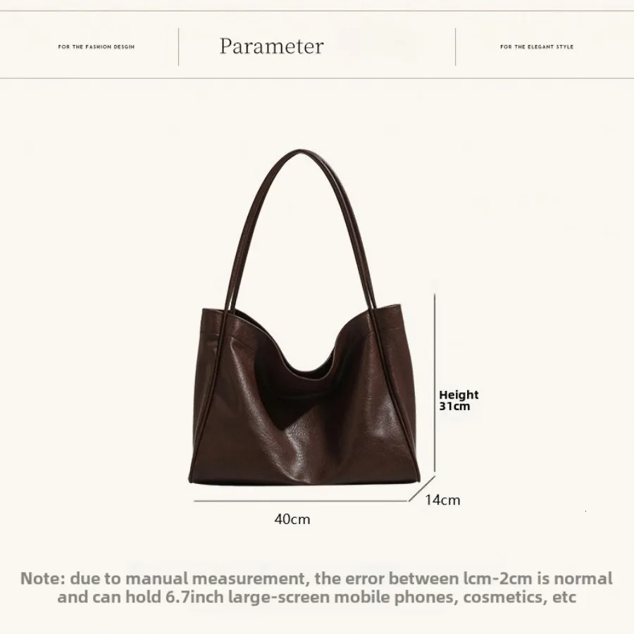 Womens leather handbag vintage large capacity commuting highquality casual shoulder bag name 250401