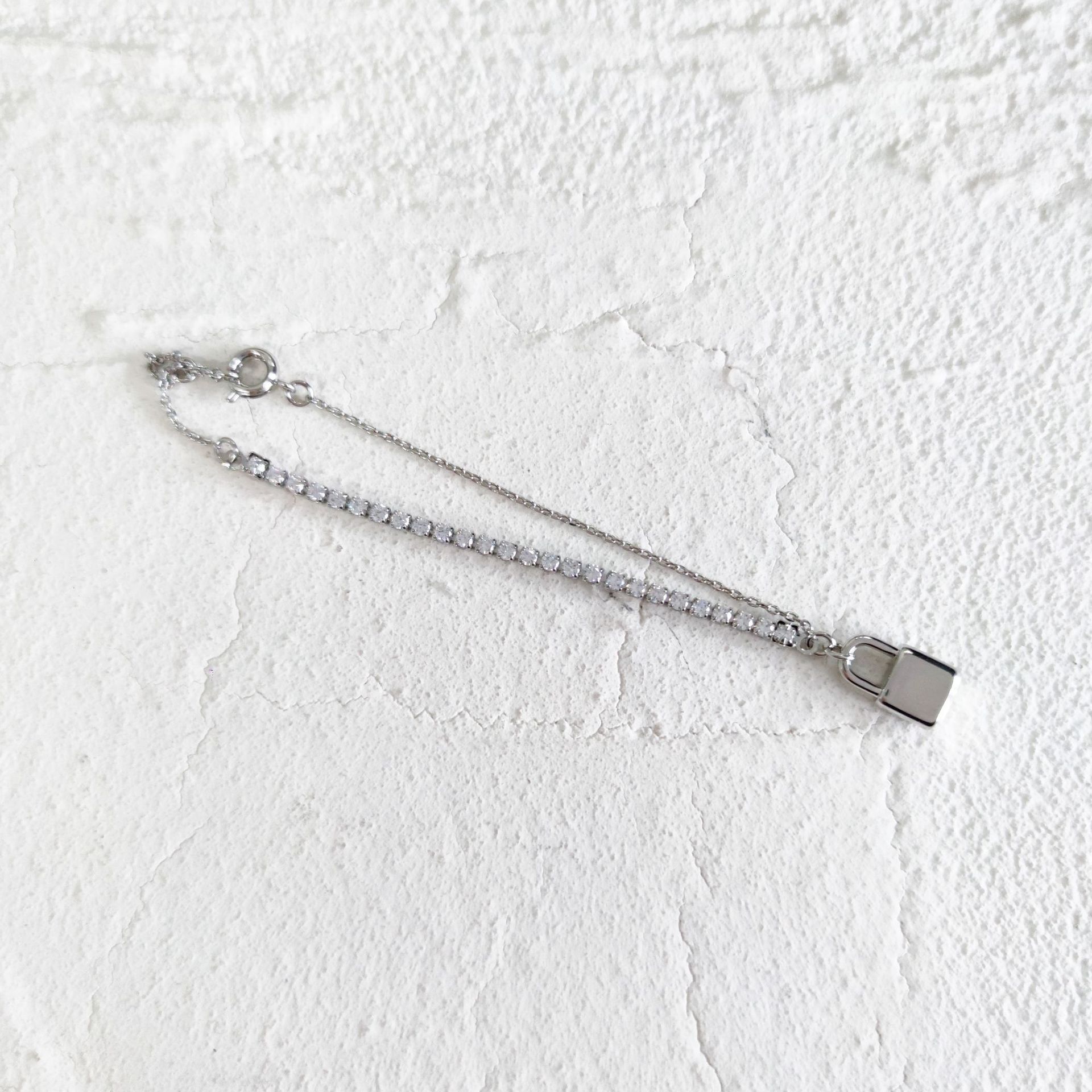 Link Bracelets High Quality Simple Style Delicacy Cz Thin Tennis Chain Mini Lock Pendant Bracelet For Women Girl Party Engagement Gifts