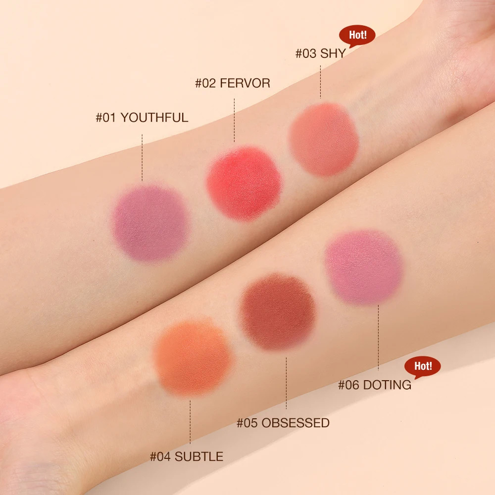 O Two of them type powder blusher makeup stick high pigment cream waterproof lasting lips and cheeks female eye cosmetics 250325