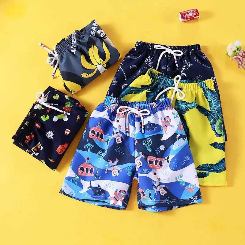 1-12Y childrens sports shorts beach wear summer swimming trunks baby boys toddlers girls casual loose outer pants Z250410