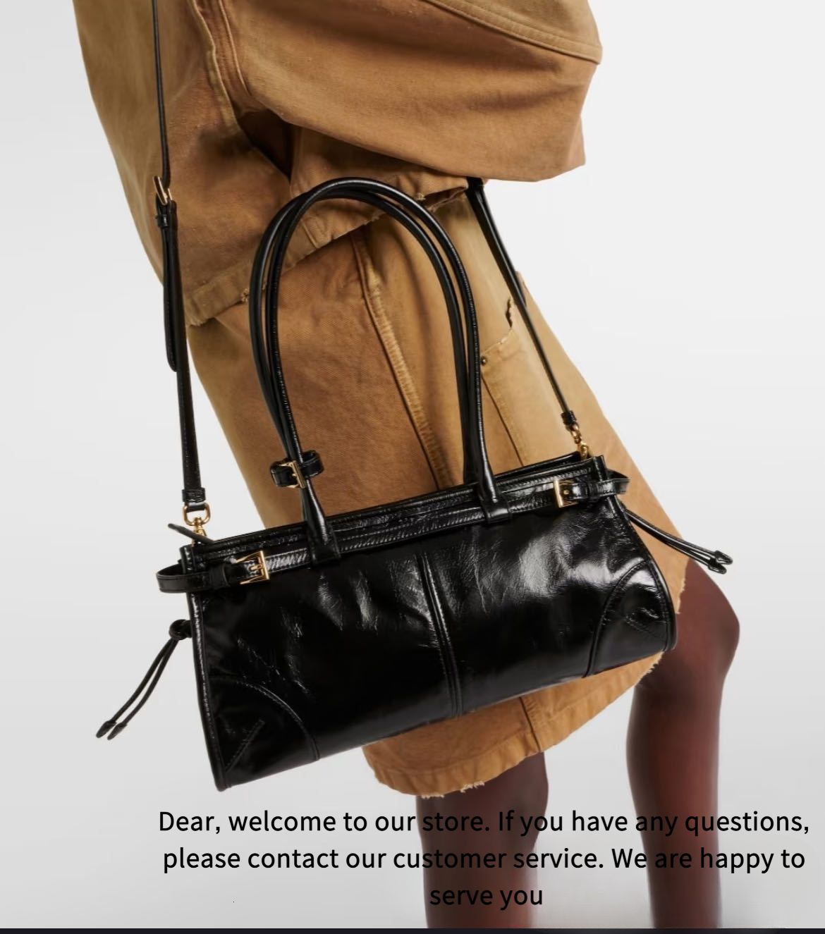 New Black Fashion Trendy Designer Bag Oil Wax Leather Exquisite Luxury Handbag Soft Leather Underarm Bag Spicy Girl Motorcycle Bag Women Shoulder Bag