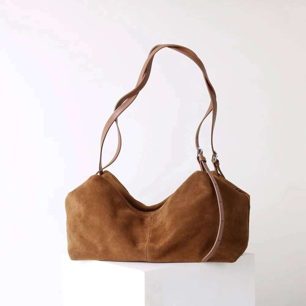 Suede Women's Tote Autumn And Winter New Niche Design Large Capacity Frosted Cowhide Vintage Slack Handbag Shoulder Bag 251110