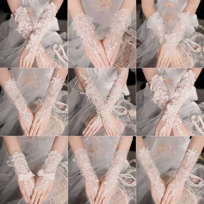 Bridal Gloves Long Lace Flower Accessories Wedding Hook Fingers Look Thin and Beautiful Gloves L251110