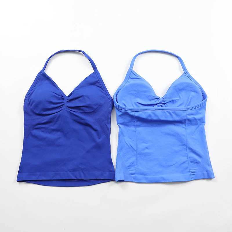 Impact long strap womens seamless yoga vest top Scrunch backless sportswear sleeveless sportswearXJ250410