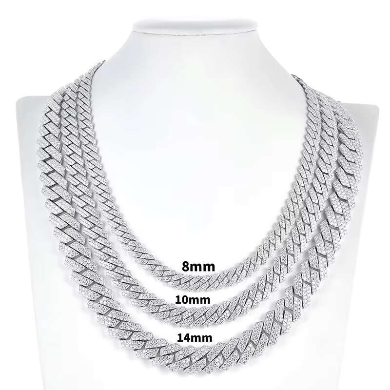 Wholesale 8MM 10MM 14MM Vvs Moissanite Cuban Link Bracelet Men Fast Delivery Hip Hop Style Iced Out Diamond Cuban Chain