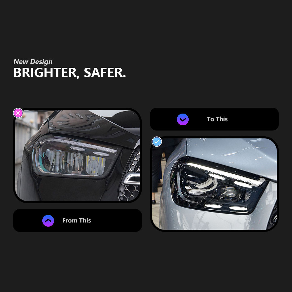 Headlights for Benz GLE W167 LED Headlight 20 20-2024 W167 DRL Street Light High Beam Signal Running Lamp