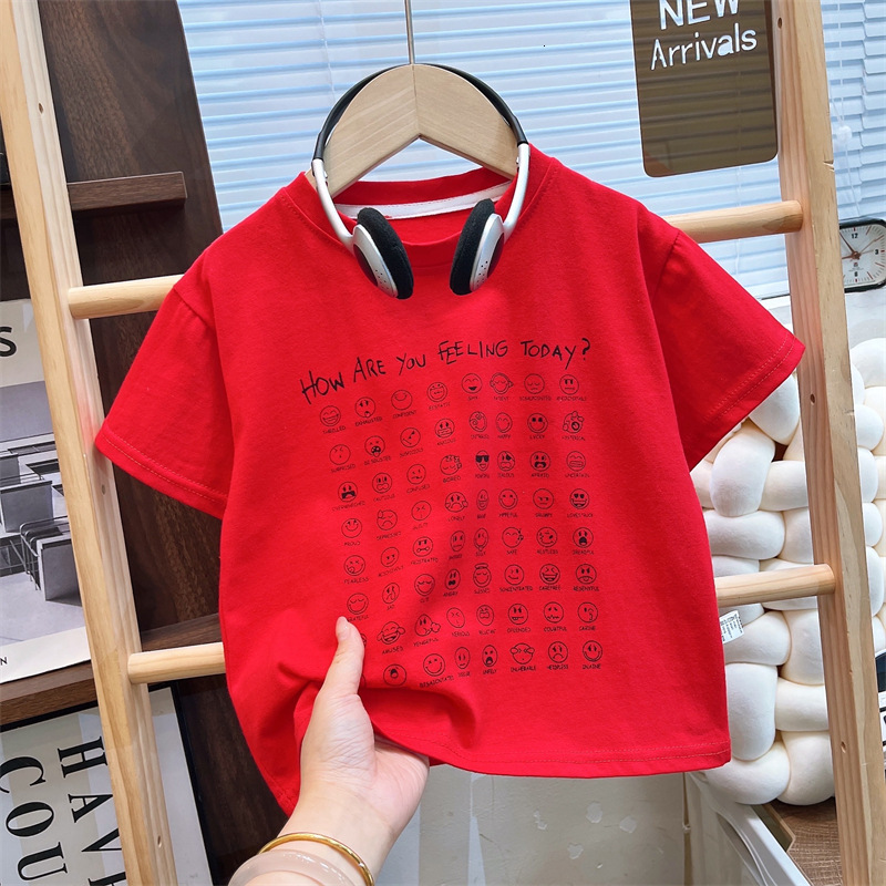 GS- Ddmyshoesvip Children S Short Sleeved T Shirt Made Of Pure Cotton Summer New Style For Round Neck Baby Summer Outfit Girls Top Boys Clothing