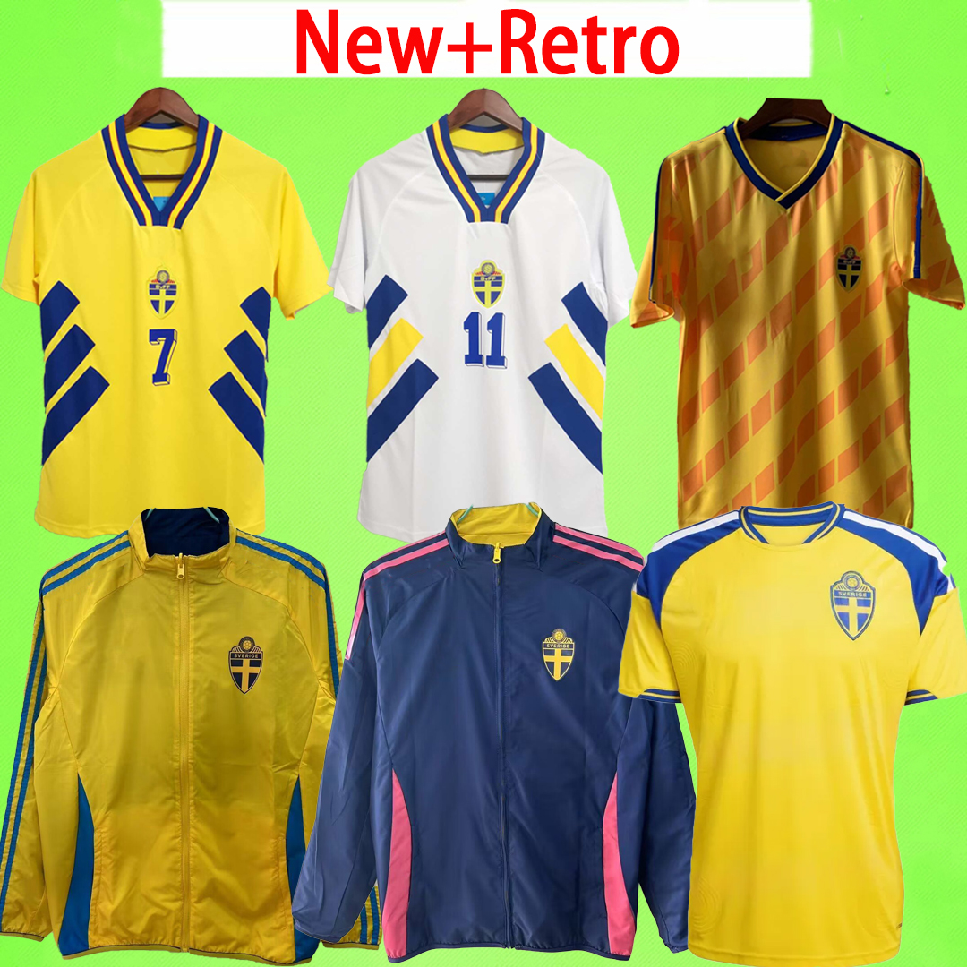 New + Retro 2026 Sweden IBRAHIMOVIC soccer Jerseys 1988 1994 KALLSTROM Football Shirt LARSSON BROLIN 25 26 Uniforms Men kit zipper jacket tracksuits windbreaker