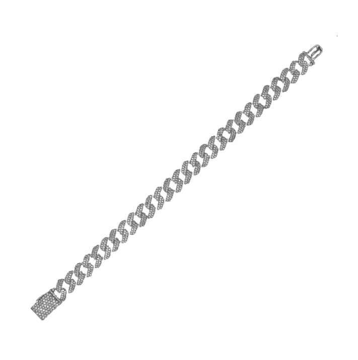 Adjustable size men's and women's hip hop style 10mm thick Cuban chain with zircon wedding gift fashionable brass bracelet