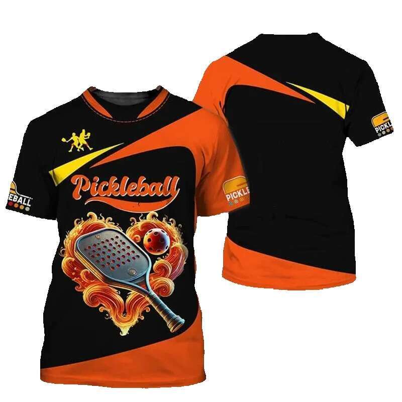 Pickleball men's team sportswear round neck short sleeved cool and design fashionable outdoor T-shirt top