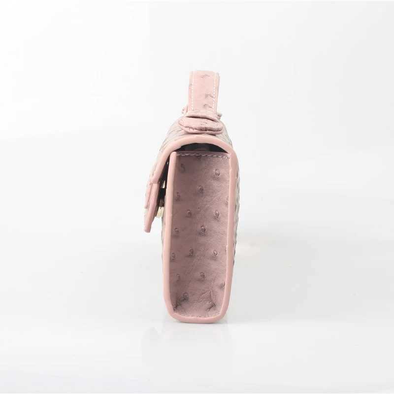 Alirattan New Ostrich Pattern Handbag for Women Fashion Design Embossed Ostrich Pattern Portable Clutch Bag Luxury Travel BagW251110