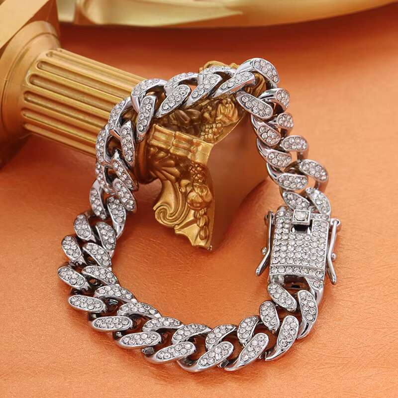 High quality 12mm gold-plated fashionable body chain rap style necklace hip-hop pearl jewelry