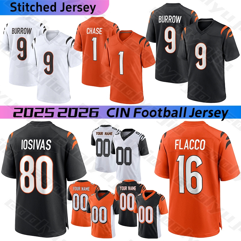 Cincinnaticity BengalsJersey BengalsS Jersey Joe Burrow Flacco Ja'Marr Chase Tee Higgins Cam Taylor-Britt Myles Murphy Brown Fant Evan McPherson football jerseys