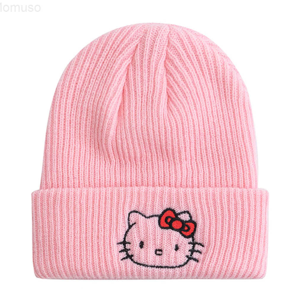 Sanrio Hot Sale Saniro Hello Kitty Beanie Hat Women Cute Cartoon Cinnamoroll Melody Kuromi Winter Knitted Cap H251110