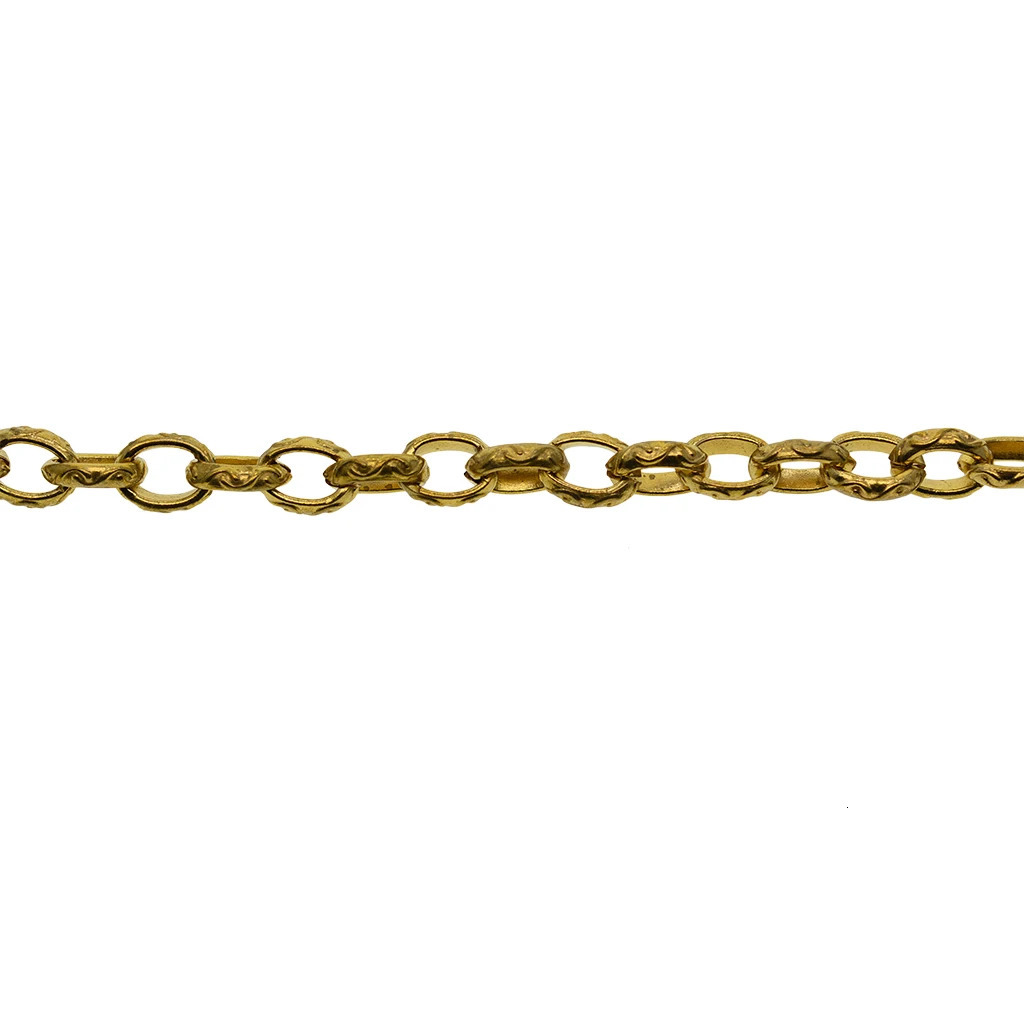Viking Punk Cyclist Thin Solid Brass 9mm Thick Itlay Cuban Link Pattern Necklace Wallet Jeans Tether Pocket Watch Chain DIY 250410