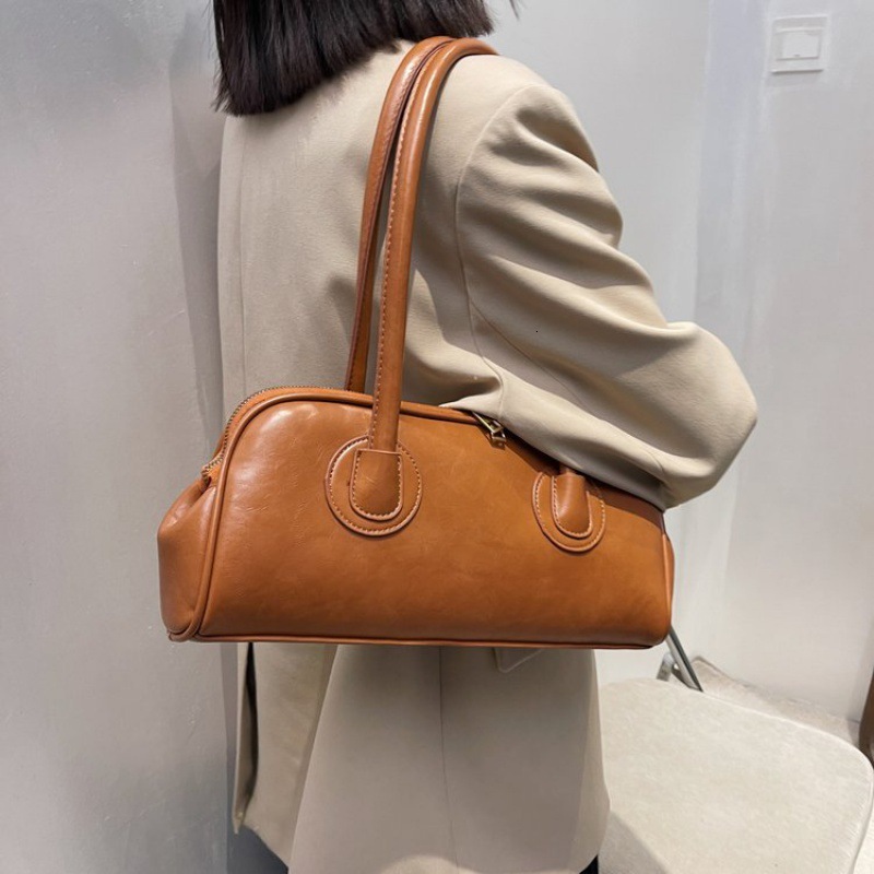 Trendy Women's Bags Wholesale Fashion Versatile Shoulder Underarm High-end Handbag Baguette Bag