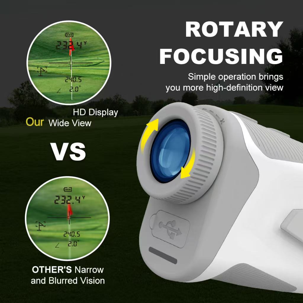 AquilaPro 1090Yards Mini Golf Rangefinder with Slope Compensation, 6X Magnification, Type-C Rechargeable Golf Range Finder with Flag Lock Vibration, M