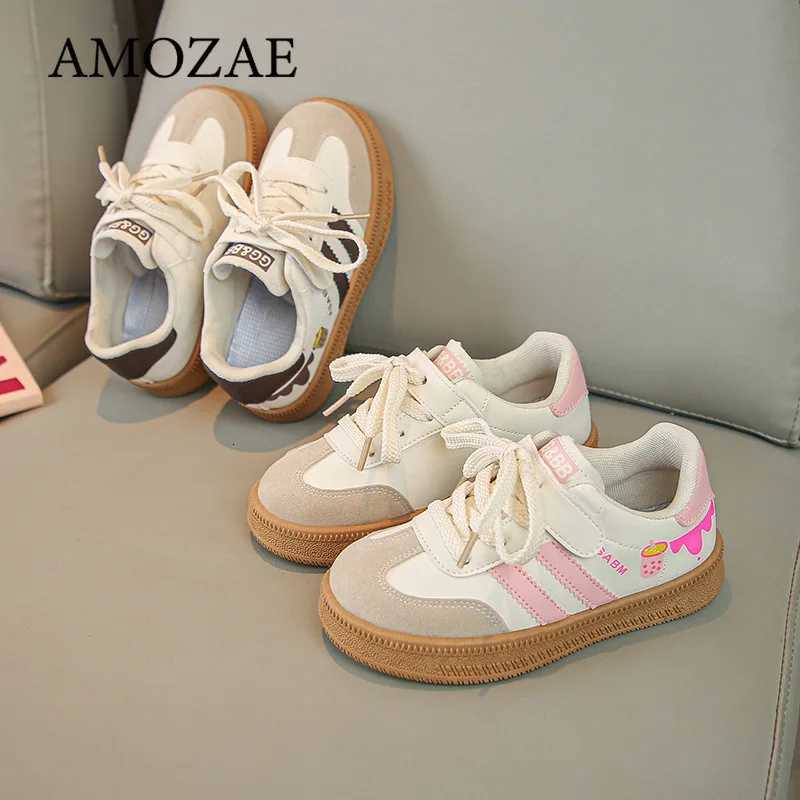 Childrens Skate Shoes Girls White Sneakers 2024 Spring New Fashion Boys Canvas Shoes Kids Sports Shoes Unisex Casual SneakersT251110