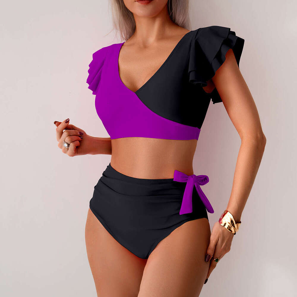 Split Women's European and American High Waist Bikini Swimsuit Wholesale 2025 New Casual Versatile Fashion Clothing