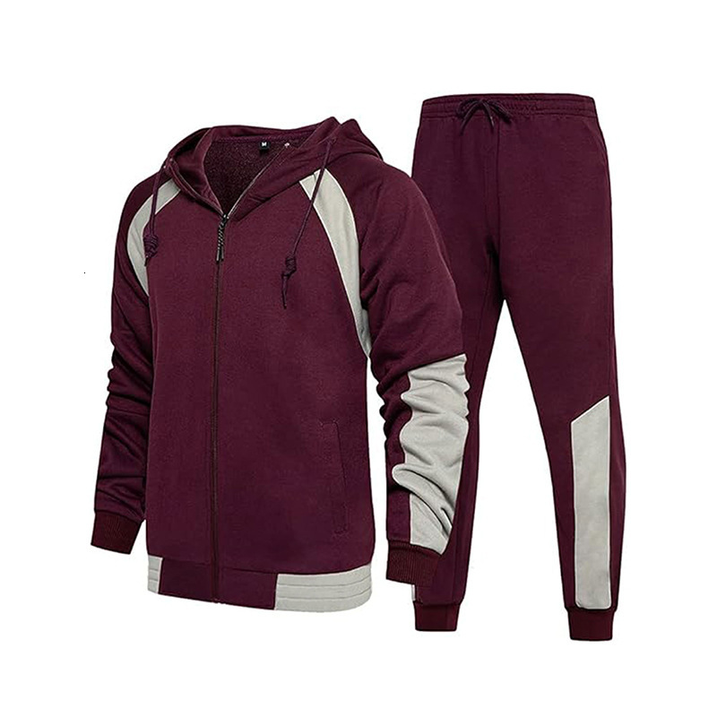 Euro 2024 autumn/winter new versatile mens sports hoodie set with hooded zipper two-piece set