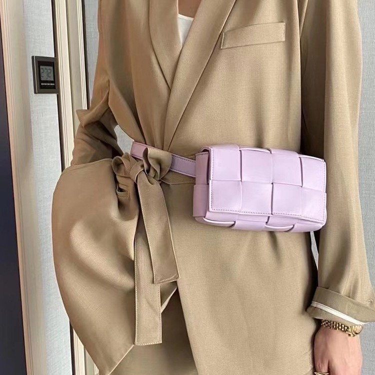 2025 new ins blogger's hand-woven bag: MINI waist bag chest bag three-dimensional trendy single-shoulder crossbody bag