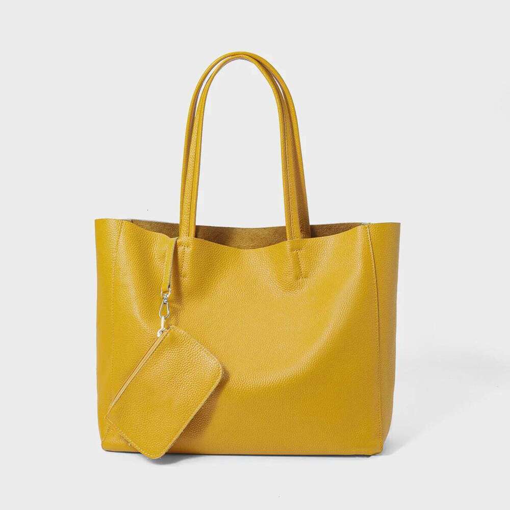 2025 New Women's Single Shoulder Top Layer Cowhide Handbag Simple Genuine Leather Large Capacity Commuter Tote Top-handle Bags